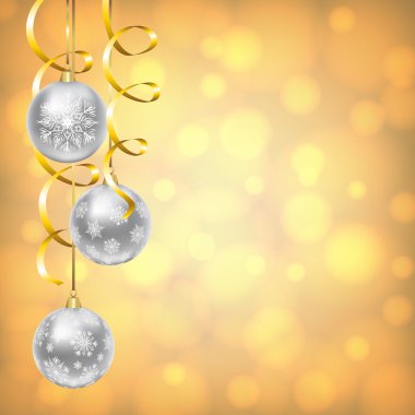 kar taneleri süsleme ile gümüş toplar