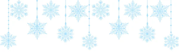 Blaue Schneeflocken isoliert auf weißem Grund — Stockvektor