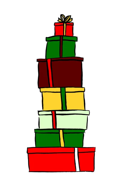 Stack of Christmas gifts — Stock Vector