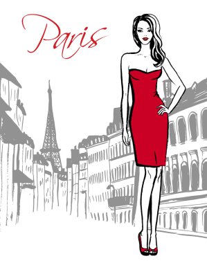 Paris'te duran kadın