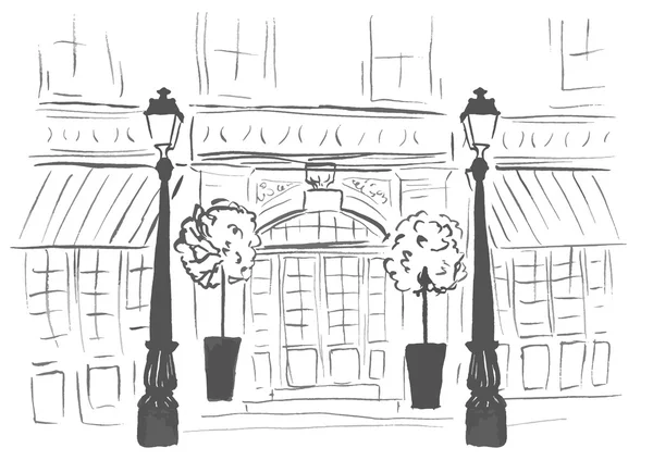 Boutique ou restaurant européen — Image vectorielle