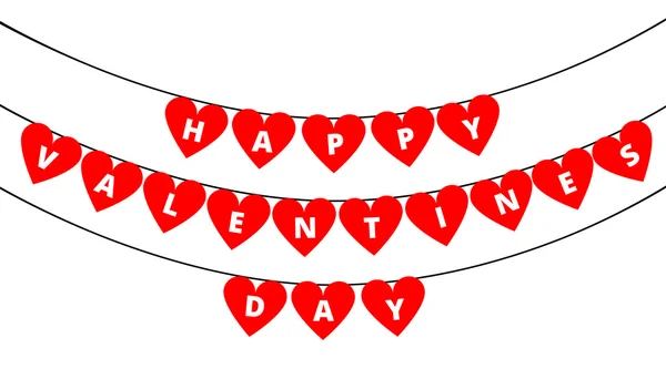 Bunting decoración de San Valentín — Vector de stock