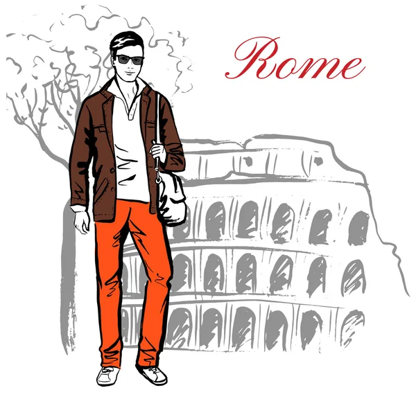 Mann in Rom — Stockvektor
