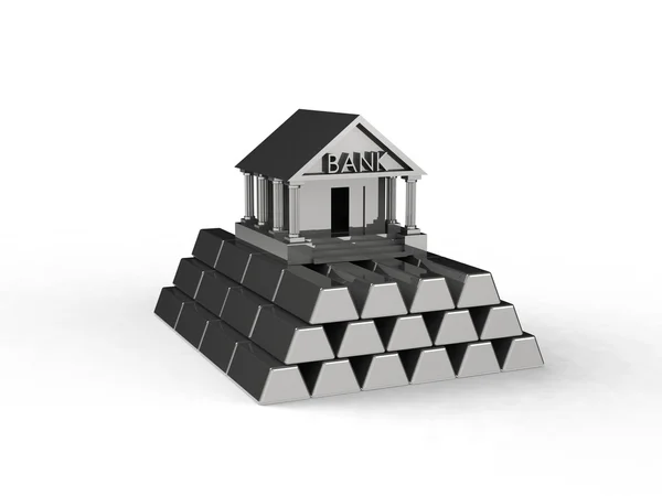 Bank 3D-pictogram — Stockfoto