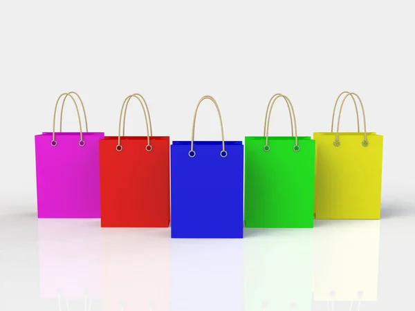 3d renderizado de bolsas de compras coloridas —  Fotos de Stock