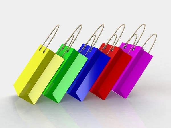 3d renderização de sacos de compras coloridos — Fotografia de Stock