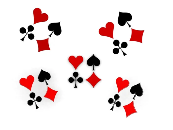 Symboles brillants de cartes à jouer image 3d — Photo