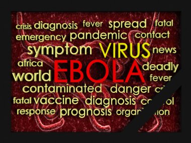 Ebola kavramı kelime bulutu arka plan