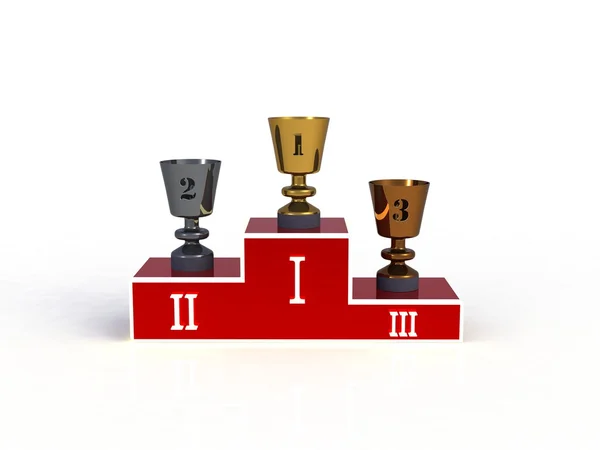 Podium för vinnare, 3d gör — Stockfoto