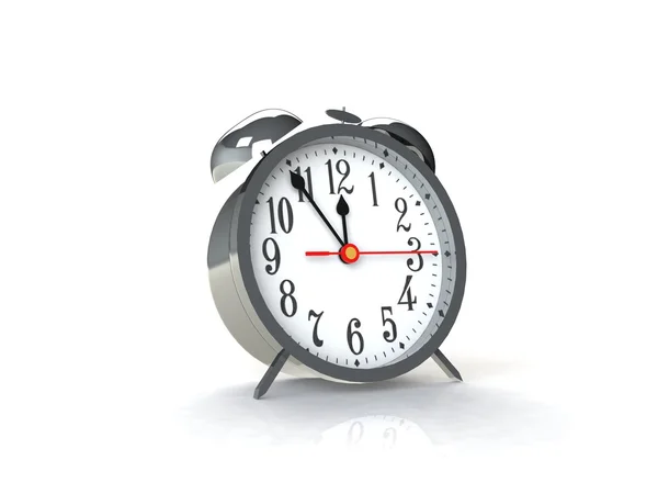 Relógio de alarme 3d isolado em backgkround branco — Fotografia de Stock