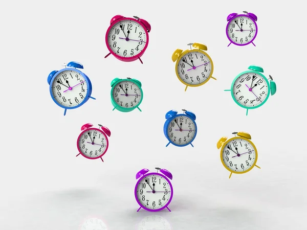 Reloj despertador 3d aislado en backgkround blanco —  Fotos de Stock