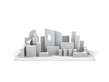Minyatür şehir perspektif mimari 3d model