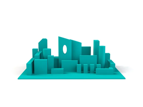Architectural 3D model miniature downtown perspective — Stock Photo, Image