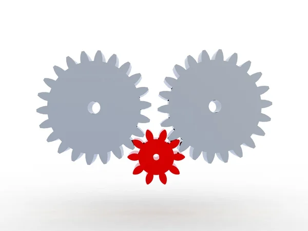 3D Gears the mechanism Isolated on white background — Stock Photo, Image