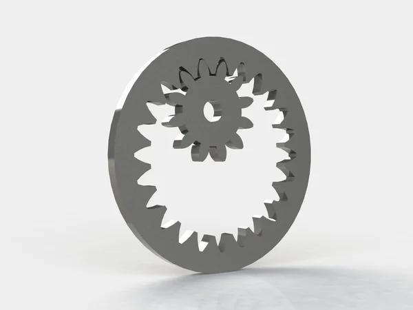 3D Gears the mechanism Isolated on white background — Stock Photo, Image