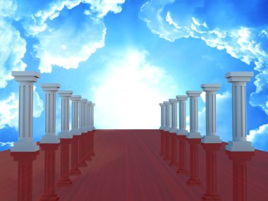 Sütun tünel, 3d render