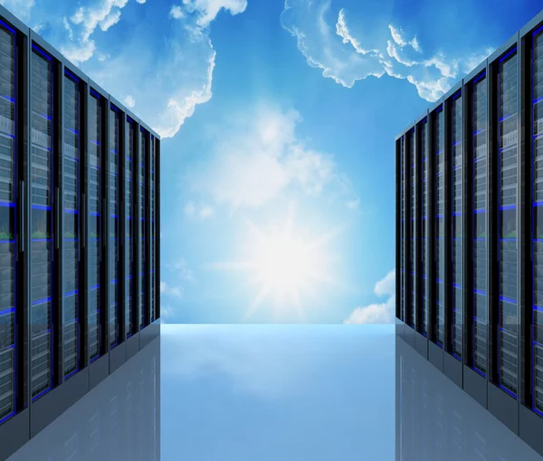 Serverruimte in het datacenter — Stockfoto