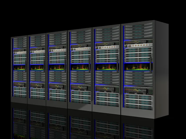 Serverruimte in het datacenter — Stockfoto