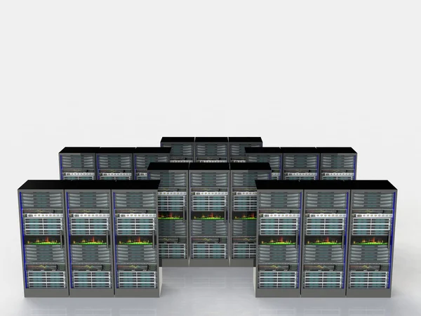 Serverruimte in het datacenter — Stockfoto