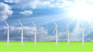 Rüzgar türbinleri, 3d render