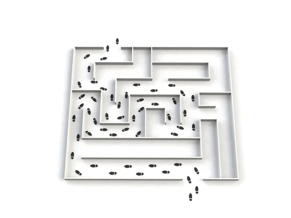 Realistische 3D-Darstellung des Labyrinths — Stockfoto