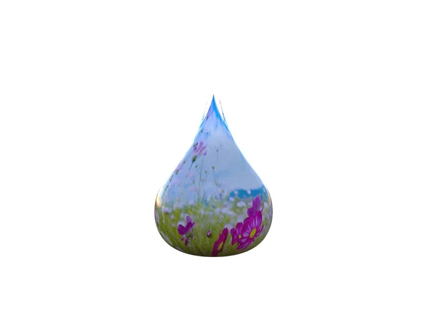 Natural drop, 3d render — Stock Photo, Image