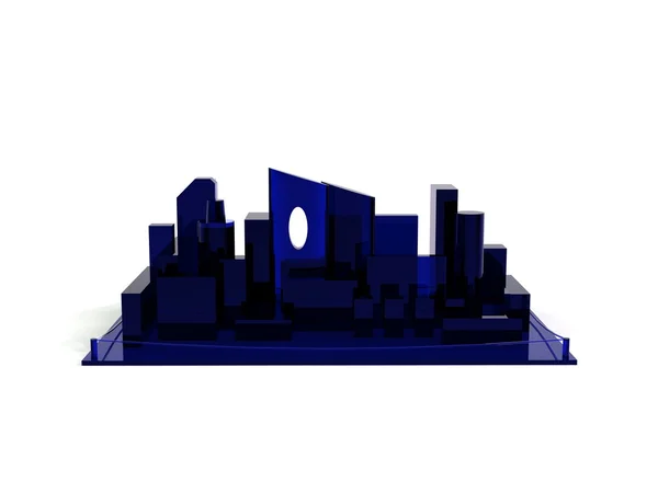 Архітектурна 3D модель мініатюрної перспективи центру міста — стокове фото