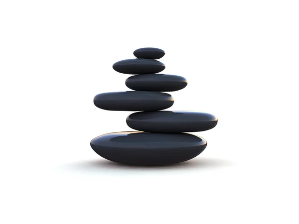 Pebbles stacked on each other on a white background — Stock Photo, Image