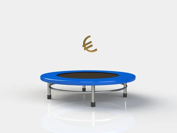 Economia Saltare su un trampolino su sfondo bianco — Foto Stock