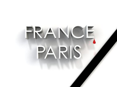 Sadness in France, stop terrorism clipart