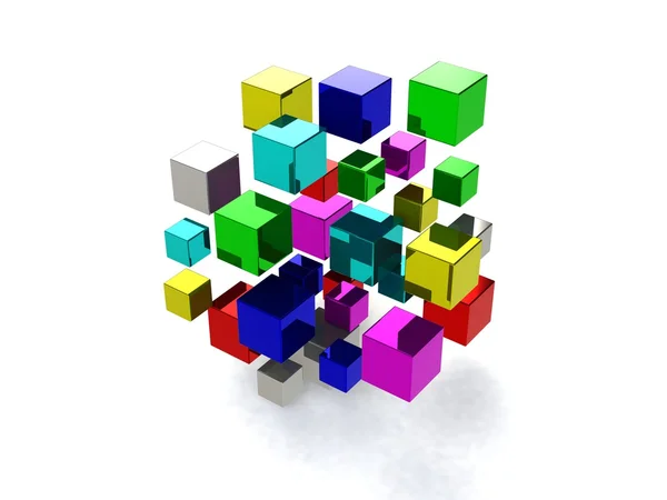 Абстрактный фон с множеством цветных кубиков — стоковое фото