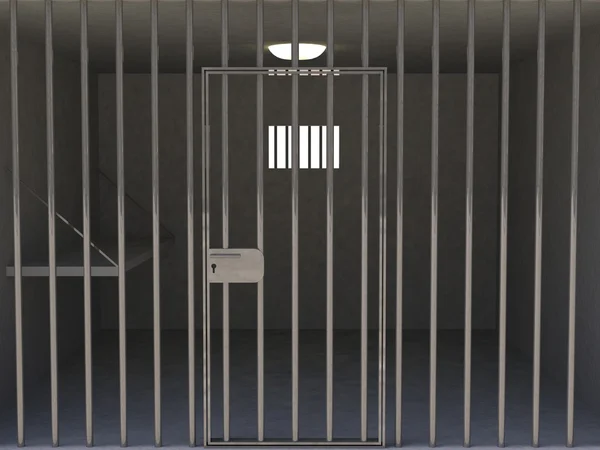 监狱的单元格的内部 — 图库照片