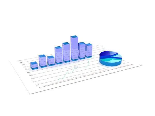 Geschäftsdiagramm-Analyse-Bericht — Stockfoto