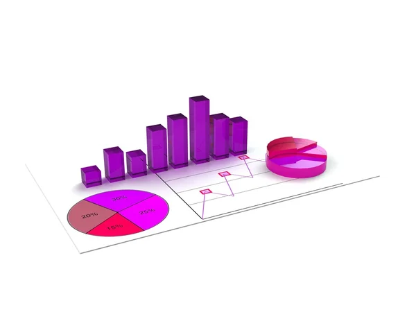 Relatório de análise de gráfico de negócios — Fotografia de Stock