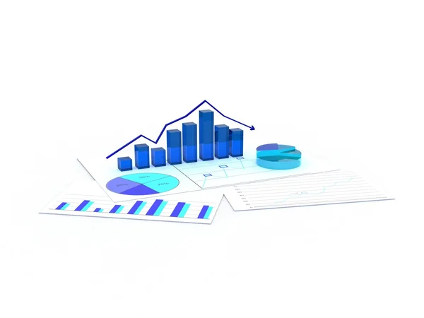 Informe de análisis gráfico empresarial — Foto de Stock