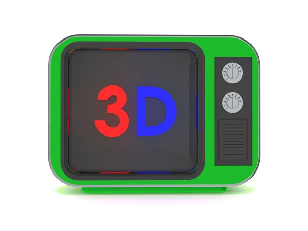 Vecchio retrò tv 3d — Foto Stock