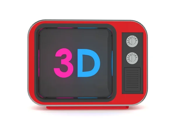 Velho retro tv 3d — Fotografia de Stock