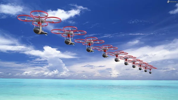 Bomba d'attacco drone 3d — Foto Stock