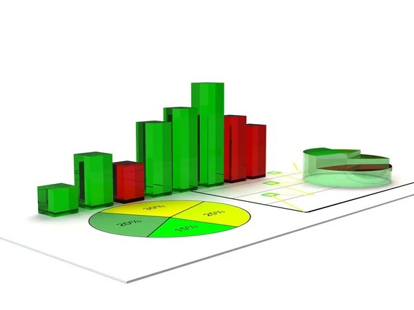 Bedrijfsrapport grafiek analyse — Stockfoto