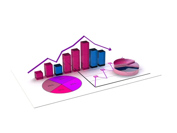 Relatório de análise de gráfico de negócios — Fotografia de Stock