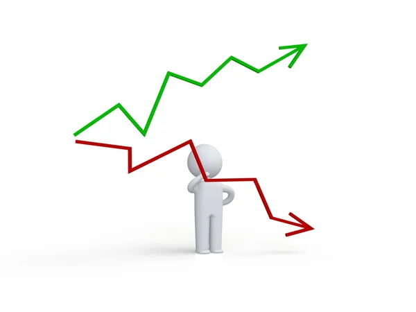 3d figure positive graph — Stock Photo, Image