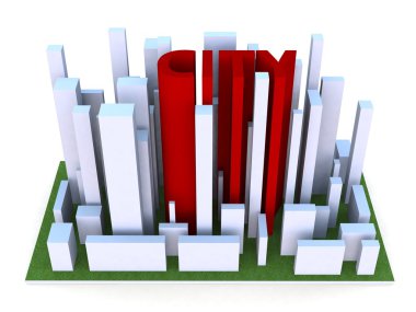 3D çizim mimari şehir