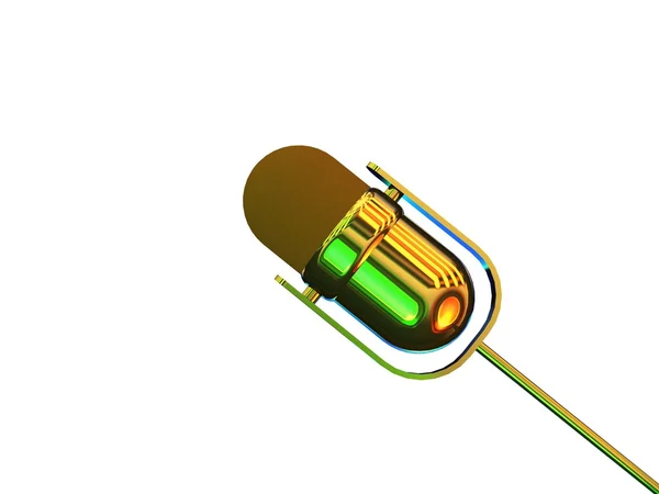 音乐麦克风 3d 渲染 — 图库照片