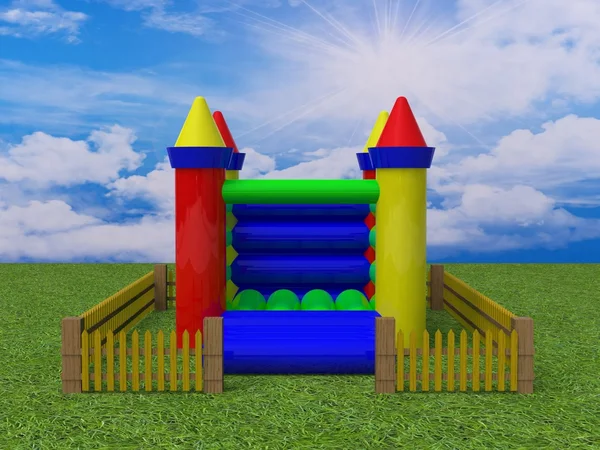 Bouncy castle 3d render image — Stock Photo, Image