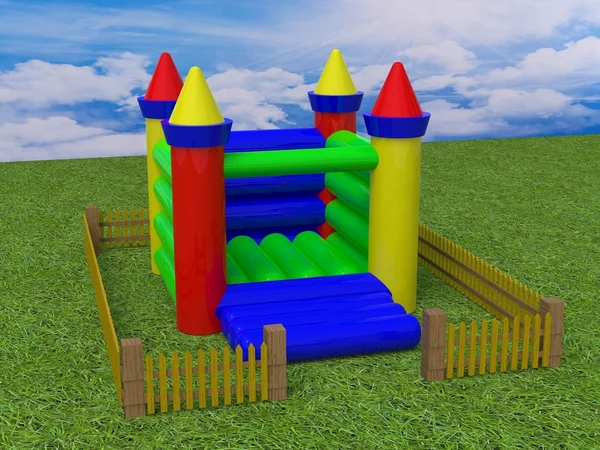 Bouncy castle 3d render image — Stock Photo, Image