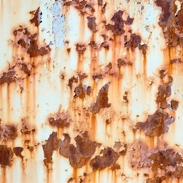 Oude geschilderde metalen textuur met sporen van roest. — Stockfoto
