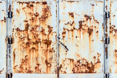 Paslanmış eski boyanmış metal dokusu..