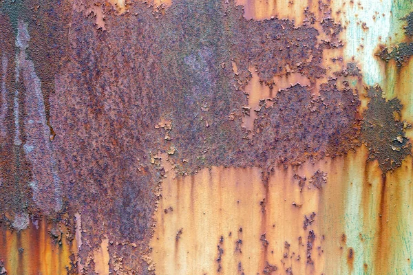 Old Painted Metal Texture Traces Rust Cracks — Stock Photo, Image