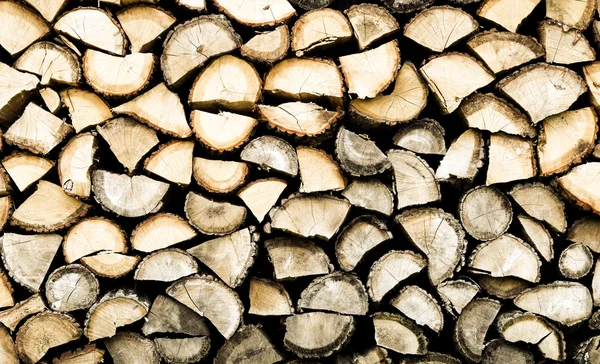 Pile of wood logs ready for winter — Stock Photo, Image