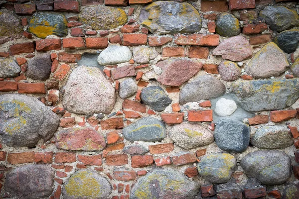 Parte di un muro di pietra e mattoni per sfondo o texture . — Foto Stock